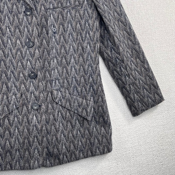 Harve Benard Wool Herringbone Blazer Jacket Womens 10 Gray Career Classic - Picture 5 of 11